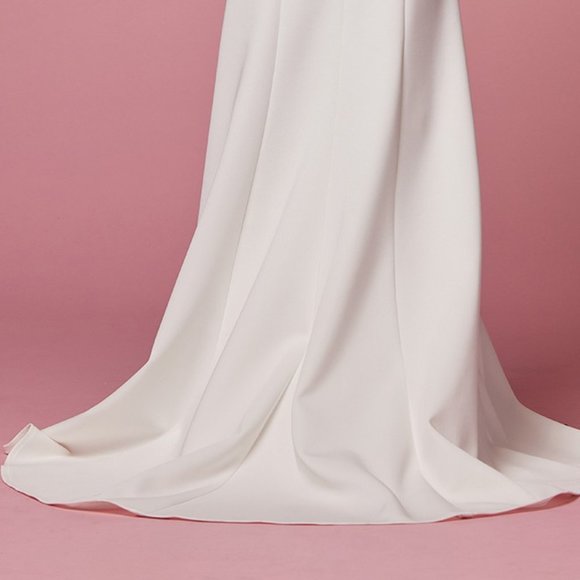 NEW SLEEVELESS SHEATH WEDDING DRESS WITH RUFFLE ONE SHOULDER NECKLINE NX E467W - Picture 11 of 11